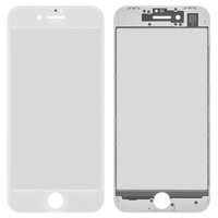 Скло з рамкою и ОСА плівкою для iPhone 8 Lens+OCA with frame белое white