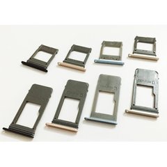 Держатель (лоток) SIM-карт Samsung A3, A5, A7 2017 серебро 1 sim