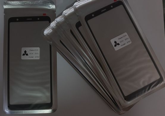 Стекло экрана для Samsung А750 + ОСА