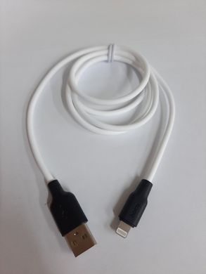 Кабель USB - lightning   Hoco X21 Plus  селиконовый ,белый  1m.  2.4А