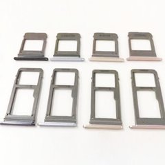 Держатель (лоток) SIM-карт Samsung A3, A5, A7 2017 серебро 2 sim