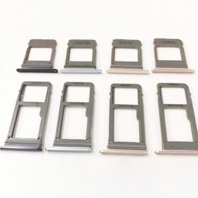 Тримач (лоток) SIM-карт Samsung A3, A5, A7 2017 срібло 2 sim